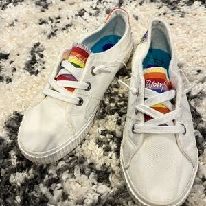Blowfish White Sneakers with Rainbow Accents